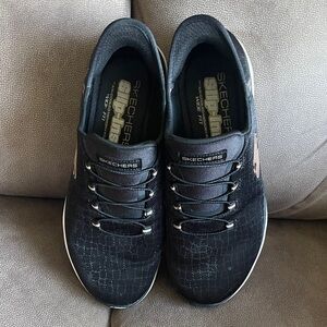 Skechers Women's Black Slip-On Sneakers